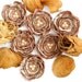 6 Handmade beige, cream and dusty pink fabric flowers