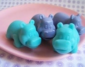 Hippo Soap Lavender Set - Animal Soap, Hippopotamus Soap, Baby Shower Favors, Soap Favors, Lavender Soap, Gift For Her, Hostess Gift, Teen