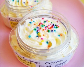 Whipped Soap Cream Fluff Confetti Cupcake - Fluffy Whipped Soap, Whip Soap, Soap in a Jar, Shave Soap, Cupcake Soap, Cake Soap, Sprinkle