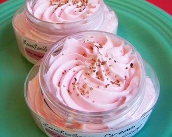 Whipped Soap Cream Fluff Strawberry - Whip Soap, Fluffy Whipped Soap, Cupcake in a Jar, Frosting, Soap in a Jar, Strawberry, Exfoliating,