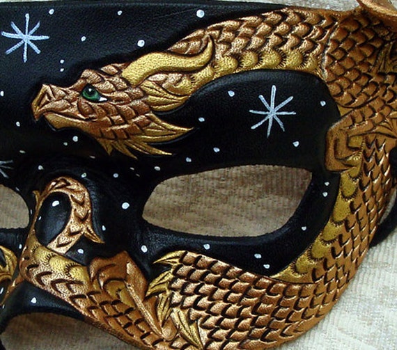 Bronze Dragon Mask... Starry Night.... hand made original
