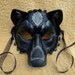 Black and Silver Wolf... Original Handmade Leather Wolf Mask