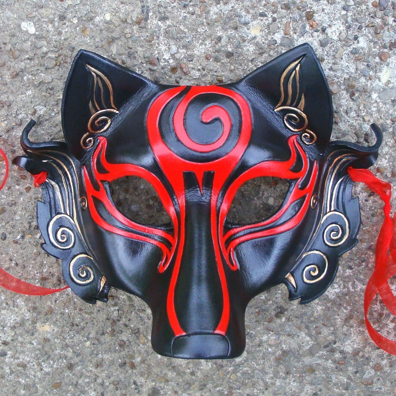Kuroinu...Japanese Wolf...Handmade Leather Mask