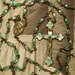 Vintage Green Glass Rosary Celluloid Metal Cross