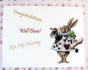Alice in Wonderland March Hare Congratulations Graduation Card