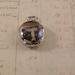 Reserved for Keren White Cute Skunk Soldered Glass Bubble Charm with Vintage Illustration