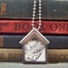 Bird House Mixed Media Charm Necklace
