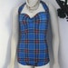 SALE... Last One .... Retro Plaid One Piece Modest swimsuit Medium