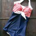 Pin Up Sailor Retro One piece swimsuit Made to order