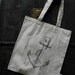 Retro distressed anchor print eco freindly reusable tote beach bag