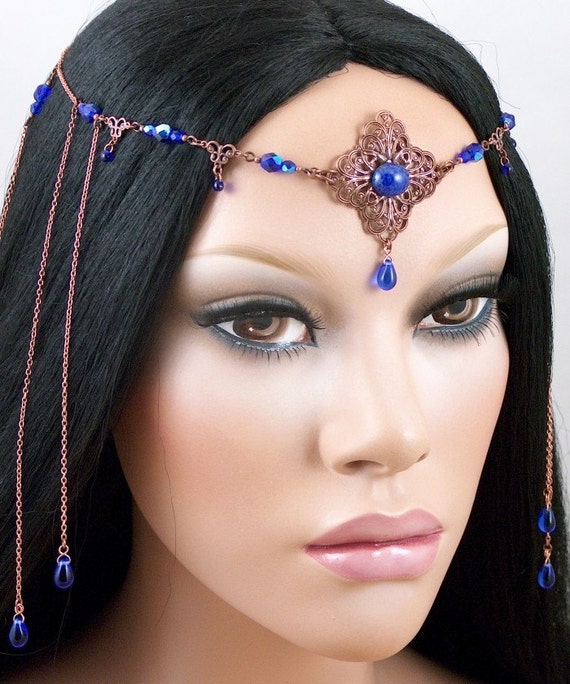 Stesha - Princess Copper Sapphire Renaissance Crown Circlet/Headpiece. ◅. ▻ - il_570xN.211028276