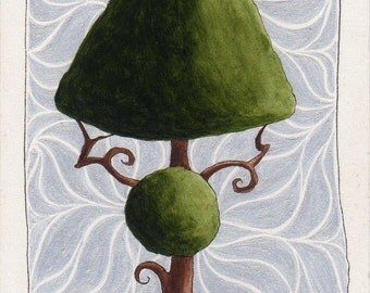 Original ACEO Topiary with Curls