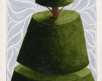 Original ACEO Just Plain Topiary
