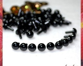 6 mm Black Animal eyes Plastic eyes craft safety eyes - 25 PAIRS (6B25m)