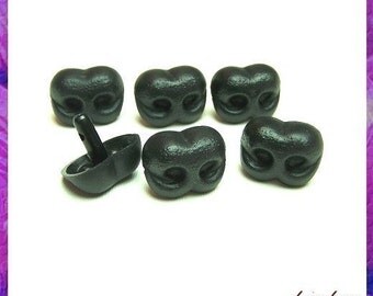 25 mm Black Plastic Nose Animal Amigurumi Safety Noses - 6 pieces (BN25)