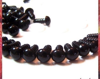 9 mm BLACK Safety eyes Plastic eyes Amigurumi animal eyes - 10 Pairs