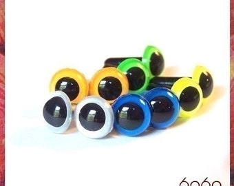 9mm Toys Animals Amigurumi Plastic Safety Eyes 5 PAIRS - NEON COLORS