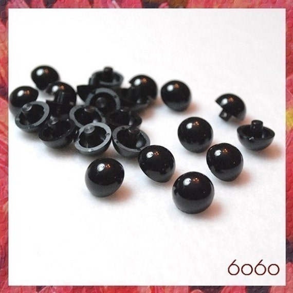 8 mm BLACK DOMED SEW ON eyes buttons for stuffed animals toys