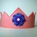 Wool Felt Crown -- pink with violet flower