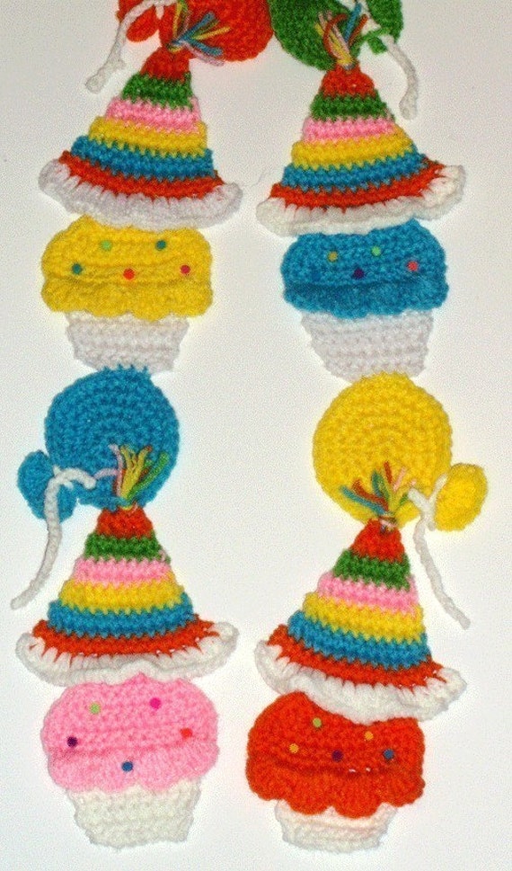 Crochet Pattern for Birthday Party Scarf