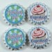 Set 4 Birthday Girl Cupcake sealed bottle caps
