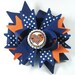 Boutique Bottle Cap Hair Bow Clip -Chicago Bears Inspired-Navy Orange Football Bears Girl