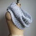 SALE. Super Snuggly chunky knit cowl Grey. Gray. Infinity scarf. Handmade knitwear. Extra large cowl. Textured cowl.