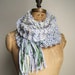 RESERVED. Hand knit long scarf Silver. Green. Yellow.