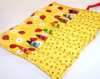 Crayon Roll - LADYBUGS Crayon Roll Up