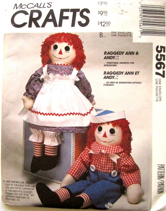 Raggedy Ann and Andy Doll Pattern // Doll Clothes // Kids