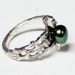 Black Pearl Sterling Silver Spoon Ring Size 6