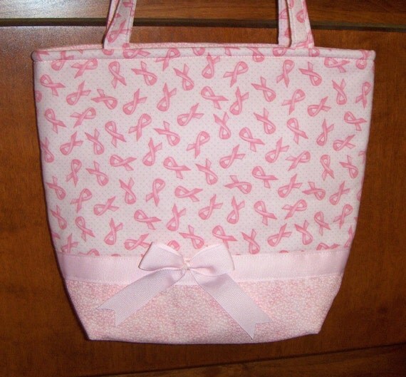 Breast Cancer Awareness purse/tote bag handmade by Beanhank