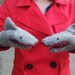 Shark Mittens--Adult Small