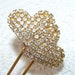 Heart Rhinestone Wedding Hair Comb Vintage Jewelry Bride Gold Tone