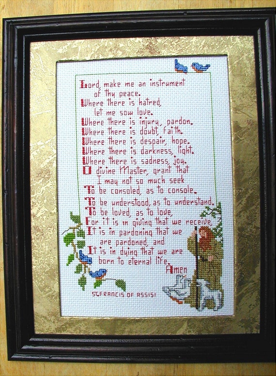 St. Francis of Assisi in Cross Stitch