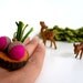 Adjustable Wood Slice Ring with Felt Pink / Fuchsia Acorns - ACORN WOODLAND