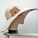 Natural Linen Sun Hat with Leather Flowers: Blossoming St Tropez Hat