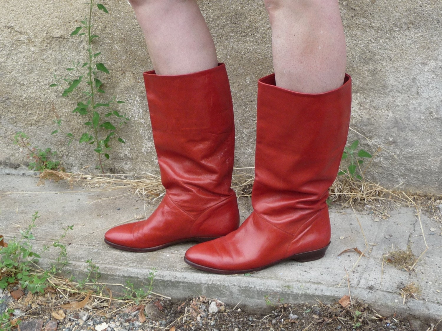 red leather boots size 8