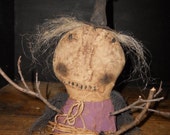359e Primitive Witchy Woman Halloween Witch broom  doll epattern SALE immediate download