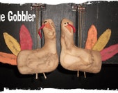 309e Primitive Thanksgiving Turkey Tuck Ornament  epattern SALE immediate download