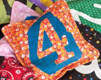 Number Bean Bags, Set of 10 with Numbers 0-9