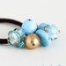 Hair Elastic - Blue Gold Glass Beach - Beach Inspired - Brown Hair Elastic