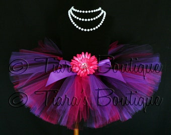 Birthday Tutu  Set with Tutu  and Headband Blue Pink Green