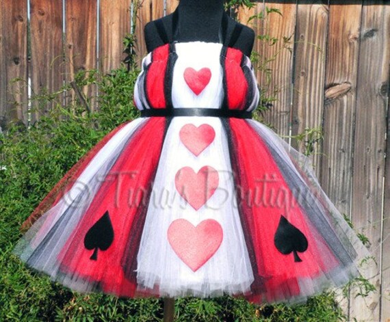 Queen of Hearts Custom SEWN Belted Tutu Dress sizes up to