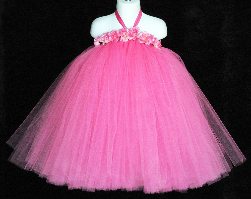 Tutu Dress Hot Pink Summer Rose Custom Sewn Tutu Dress 5085