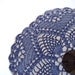 doily lace ikebana vase . blue white