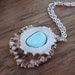 Natural Kingman Turquoise Inlaid in Organic Shed Deer Antler Burr