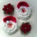 RESERVED - Set of Christmas Santa and Poinsettia Magnets