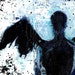 Dark Angel... Original OIL painting recycled reclaimed wood Mixed Media art EBSQ