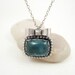 Sterling Silver Bow Necklace Teal Flourite gemstone one of a kind Jewelry - Petite Parcel Necklace